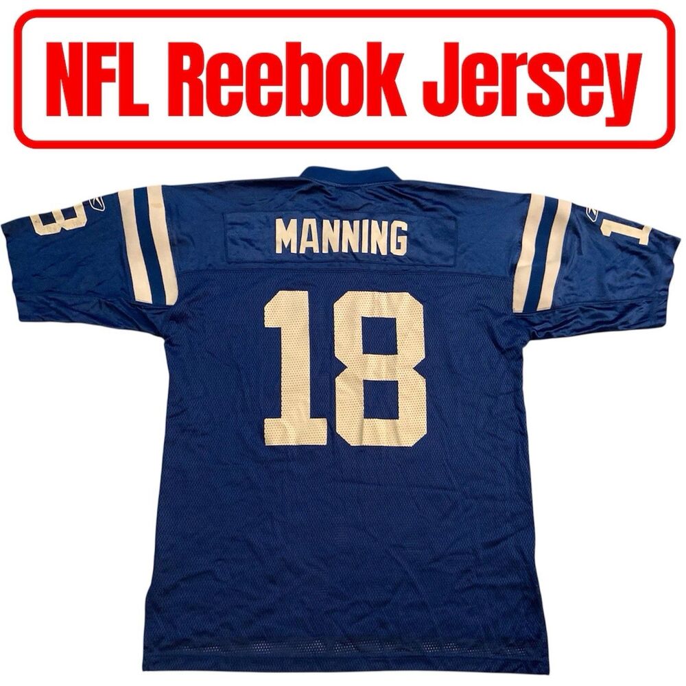 Reebok Official NFL Indiana Colts Peyton Manning #18 Team Jersey Men’s XL Blue
